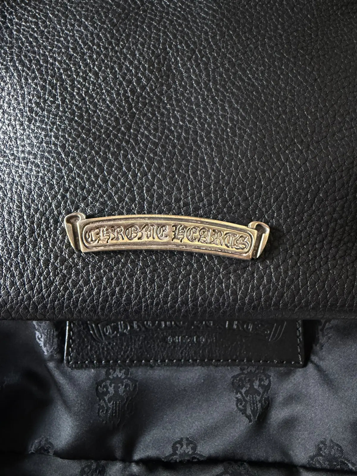 Chrome Hearts Black Leather Viv Bag