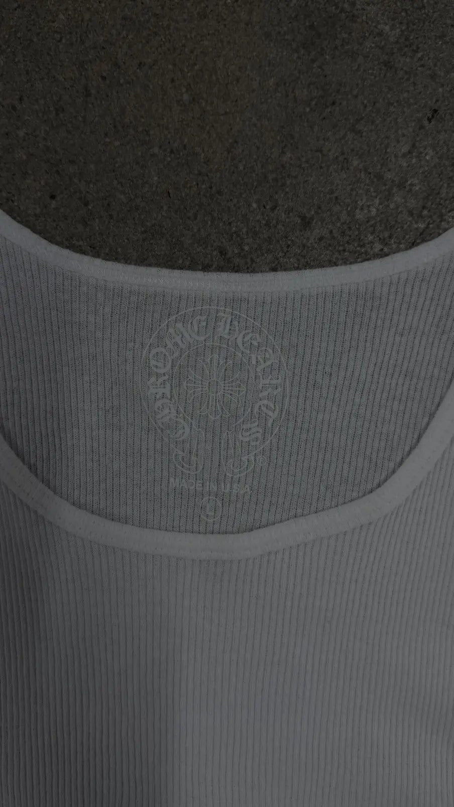 Chrome Hearts White T-Bar Script Rib Tank Top