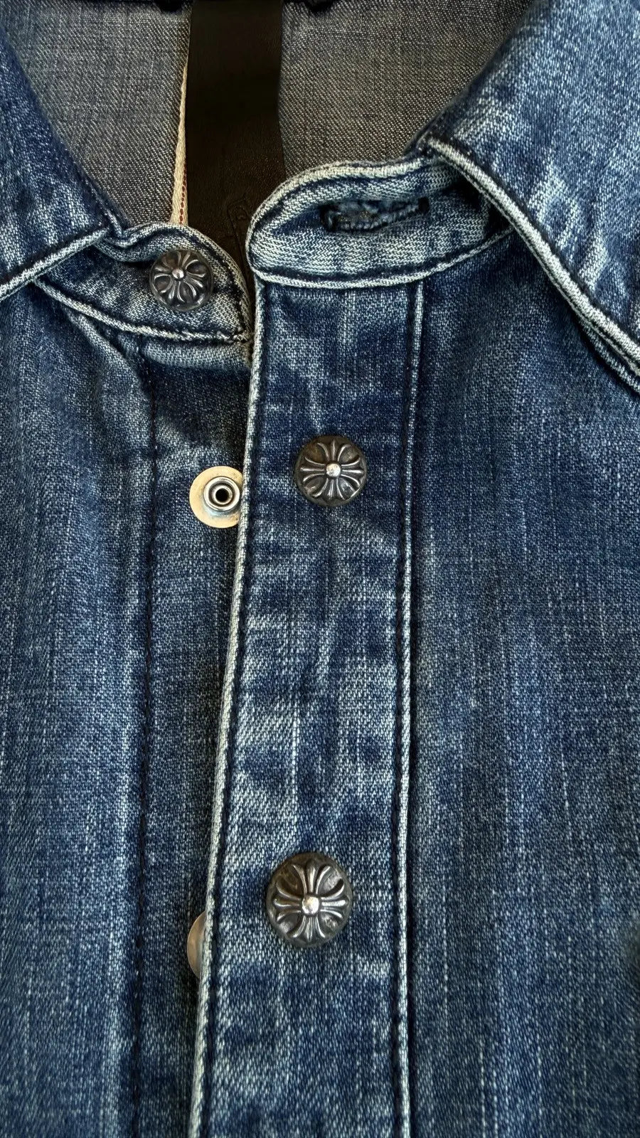 Chrome Hearts Denim Cross Western Shirt Chrome Hearts