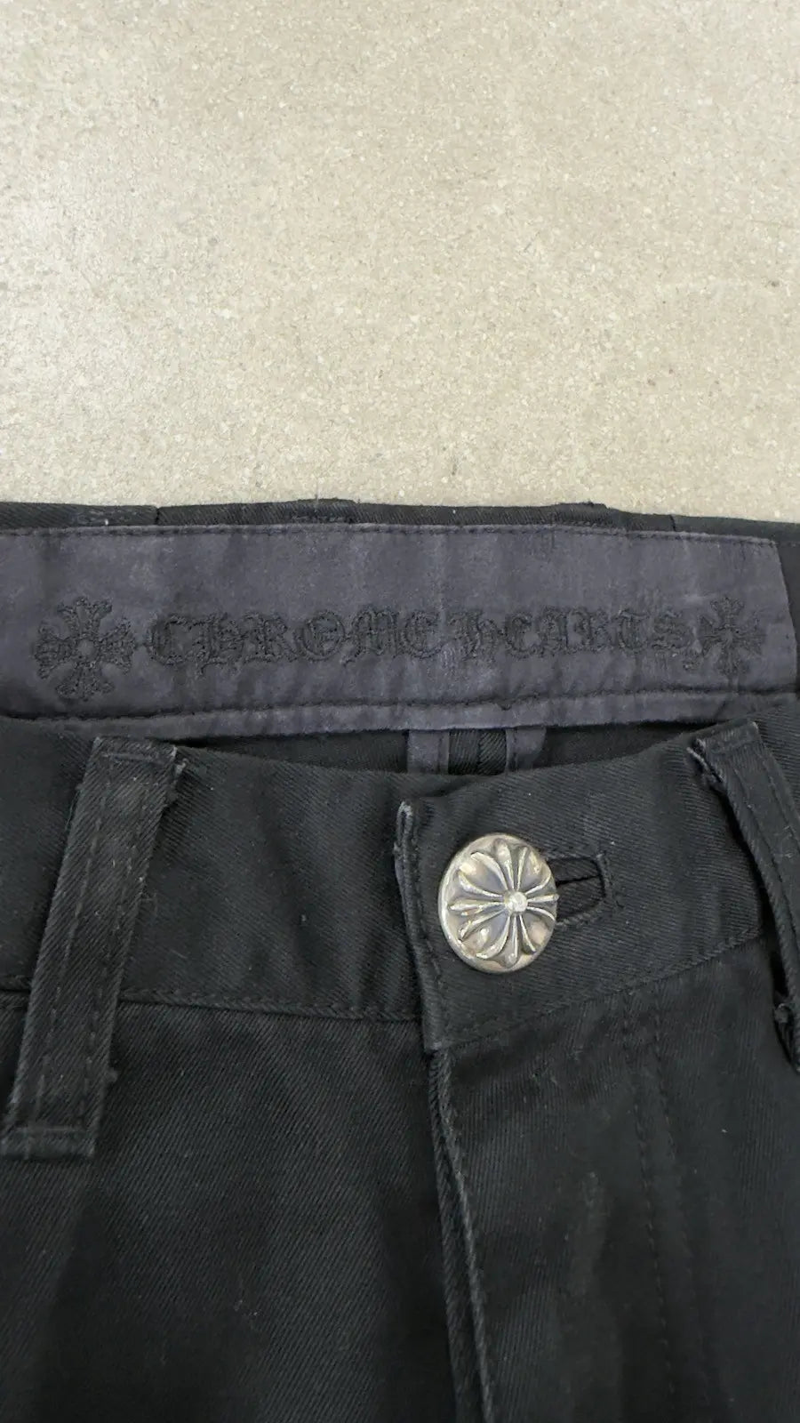 Chrome Hearts Chino Pants Black Camo Cross Patches