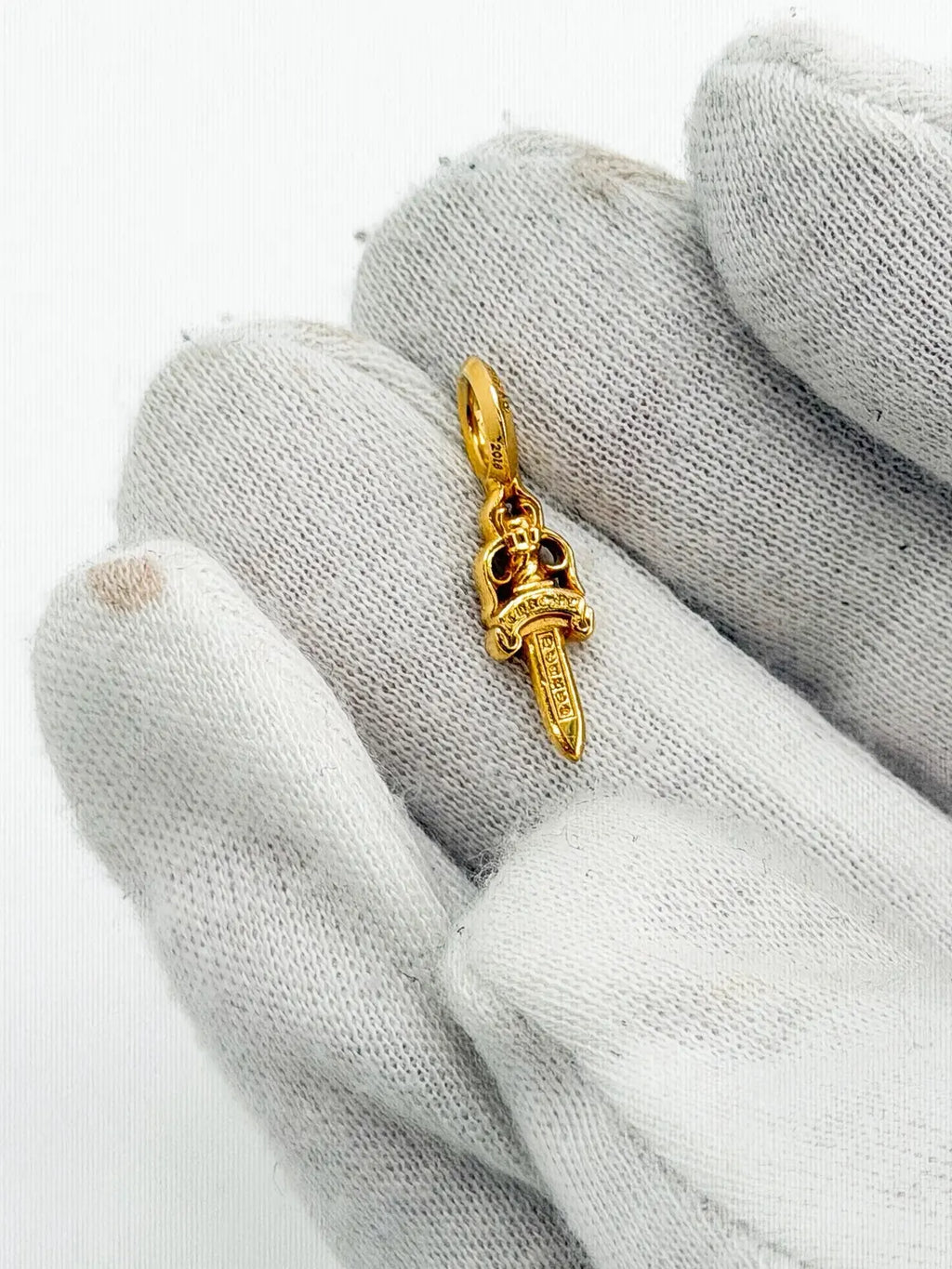 Chrome Hearts Tiny 22K Gold Dagger Pendant