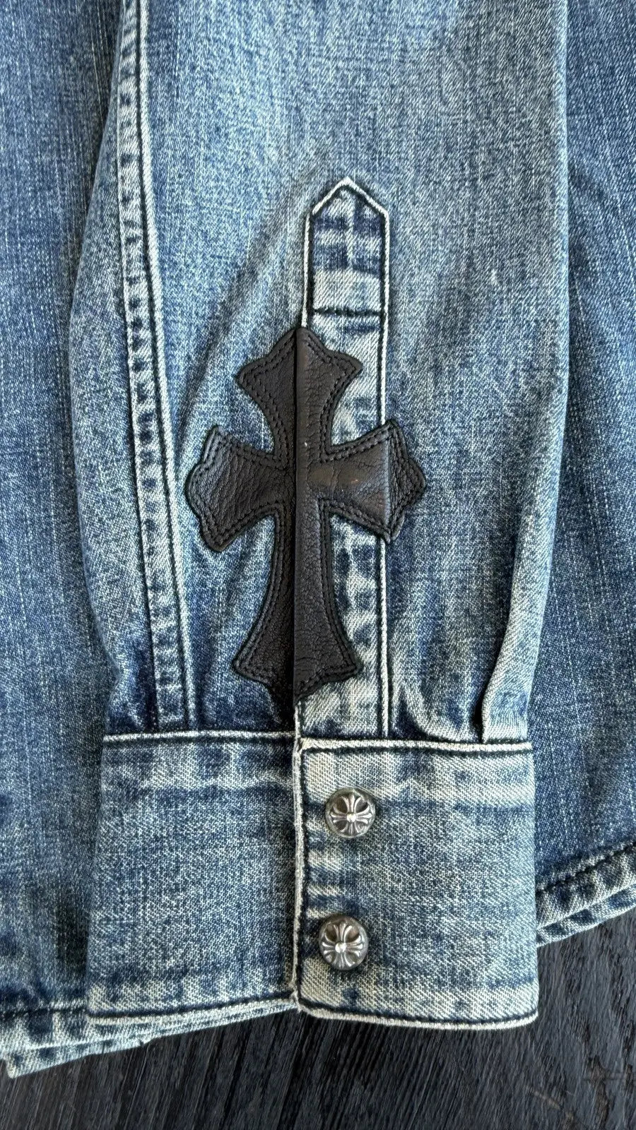 Chrome Hearts Denim Cross Western Shirt Chrome Hearts