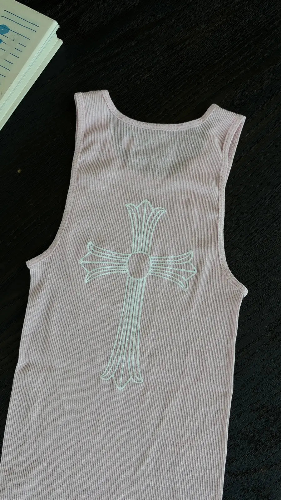Chrome Hearts Pink T-Bar Script Rib Tank Top Size S Chrome Hearts