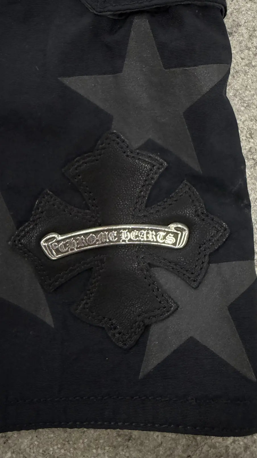 Chrome Hearts Black Star Cross Patch Swimshorts