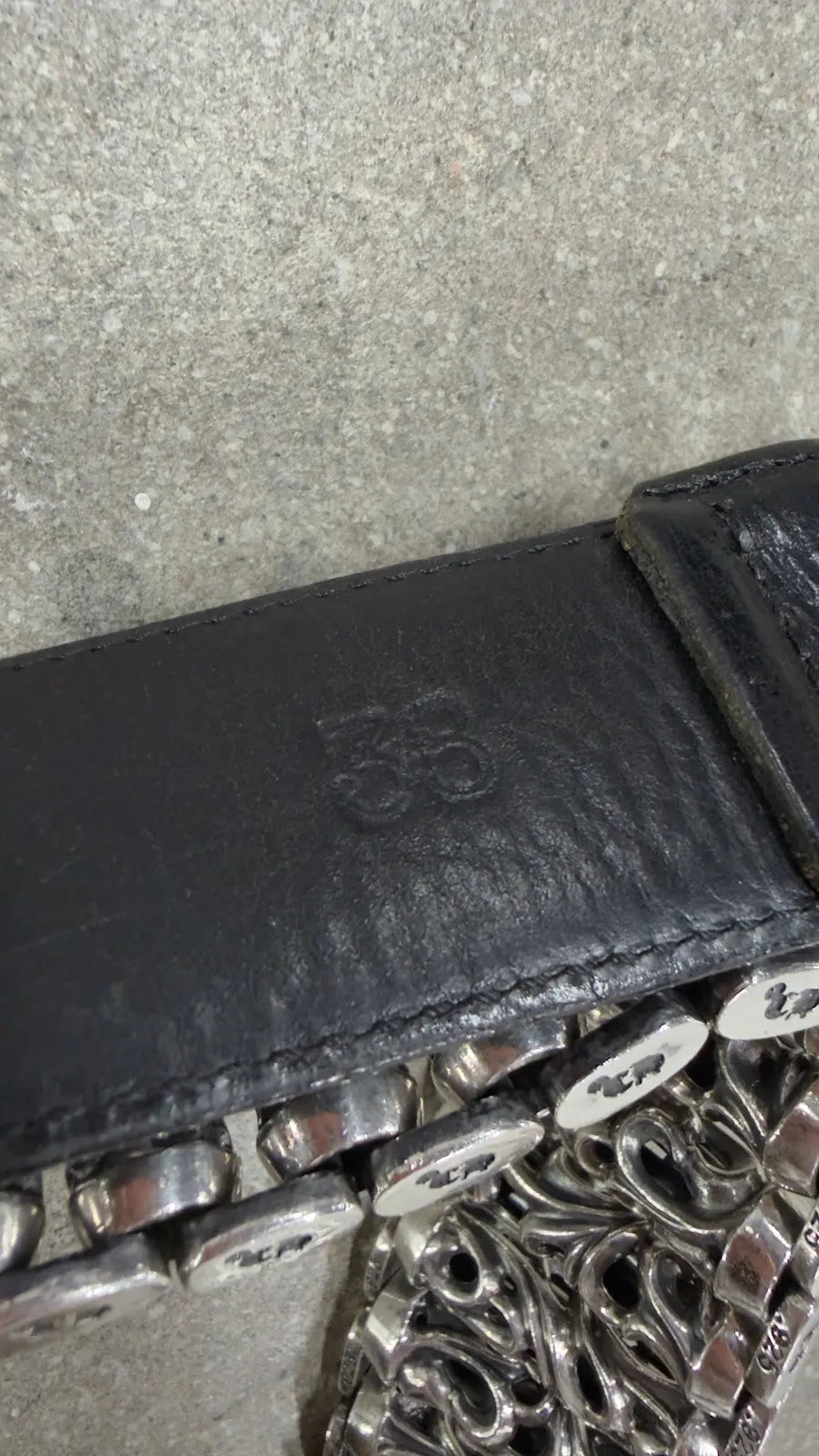 Chrome Hearts Black & Silver Full Celtic Roller Belt