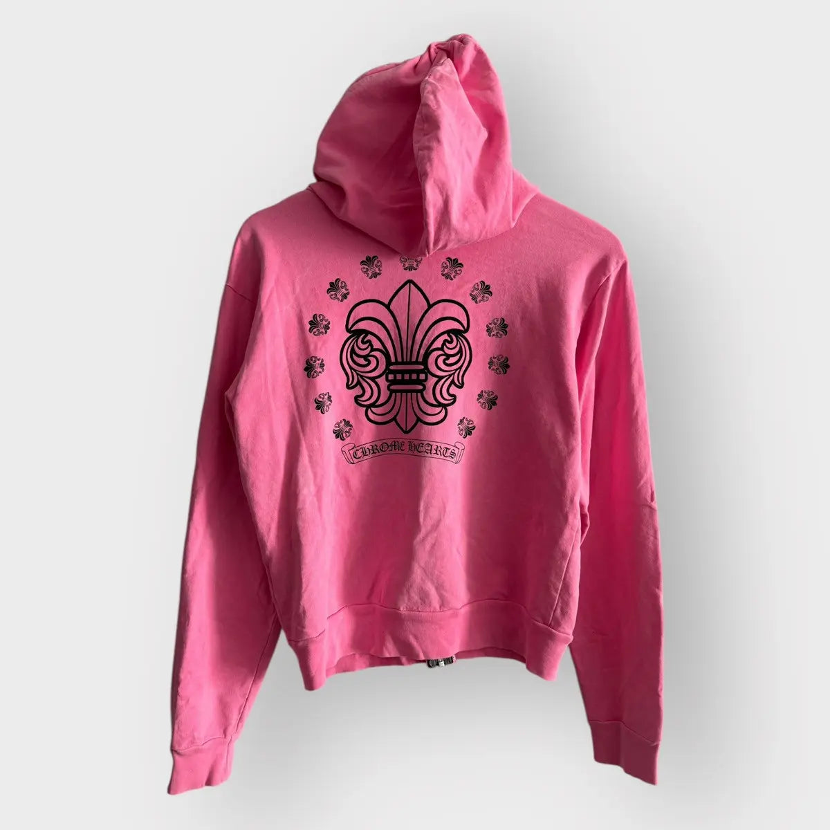 Chrome Hearts Pink Fleur Dagger Zip-up Hoodie
