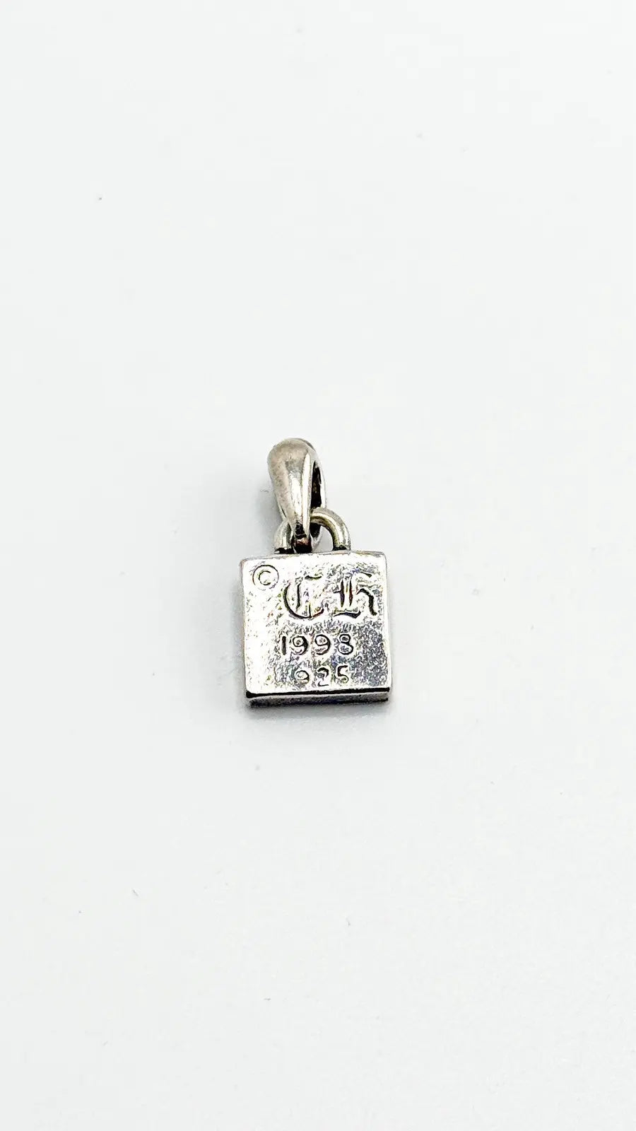 Chrome Hearts Blue Sapphire Framed CH Plus Pendant