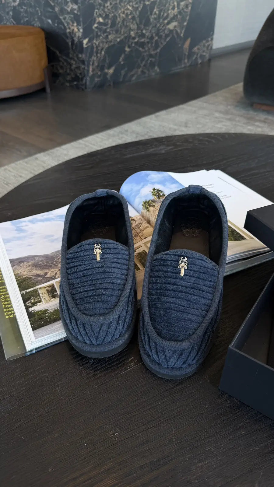 Chrome Hearts Dagger Corduroy Slippers Size 43 Chrome Hearts
