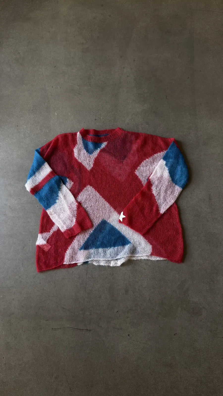 Chrome Hearts Oversized Red/White/Blue Mohair Sweater