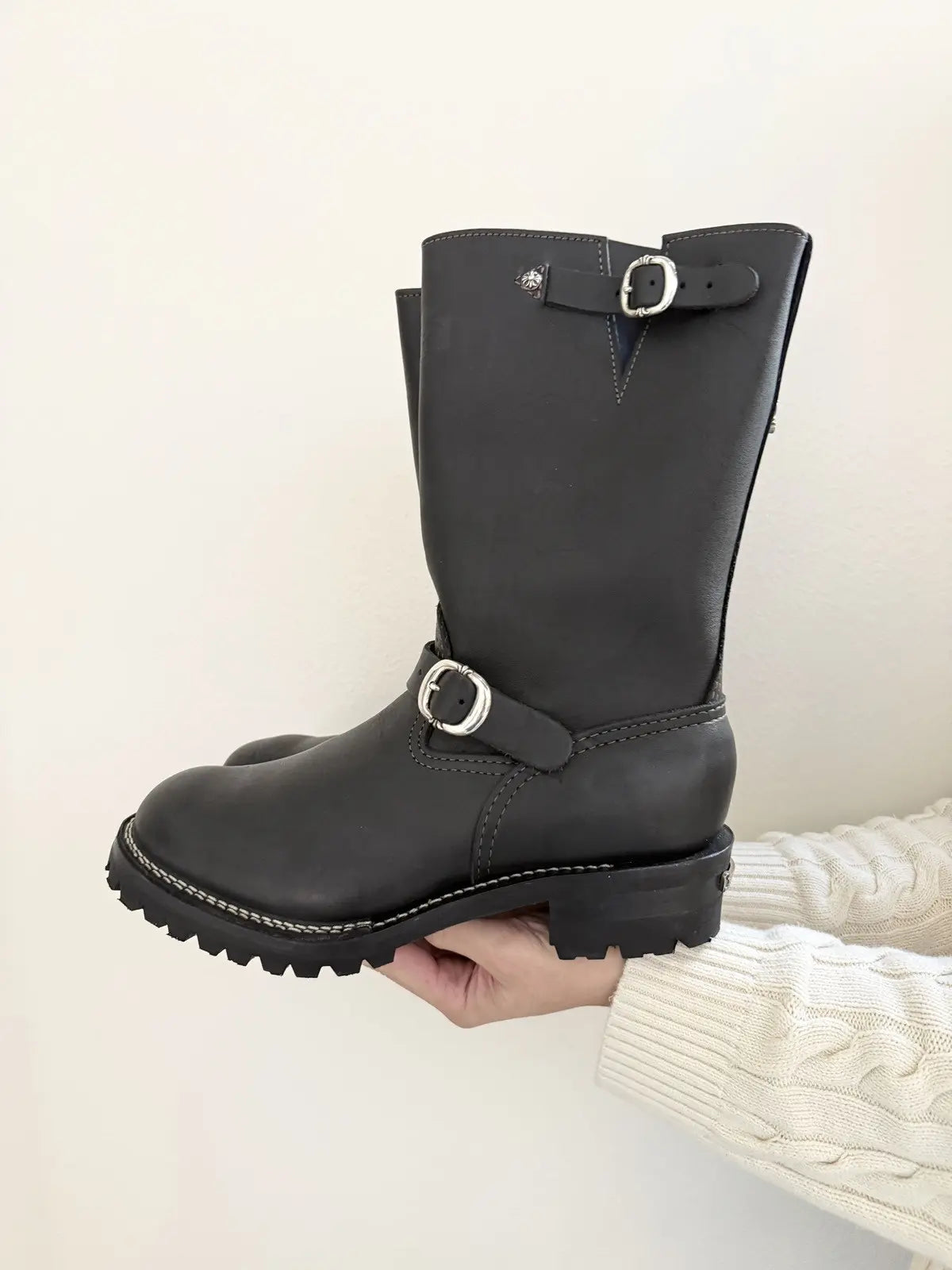 Brand New Chrome Hearts Wesco Leather Boots