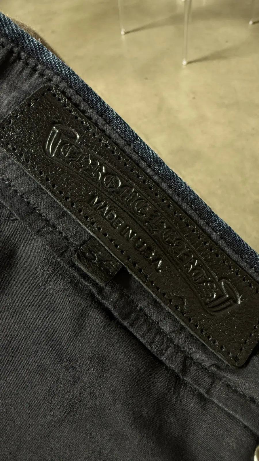 Chrome Hearts KS Cut Raw Blue Denim Jeans