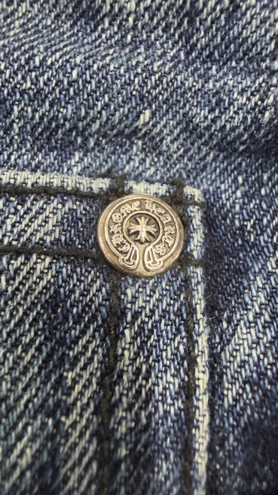 Chrome Hearts Denim Cross Patch Jeans