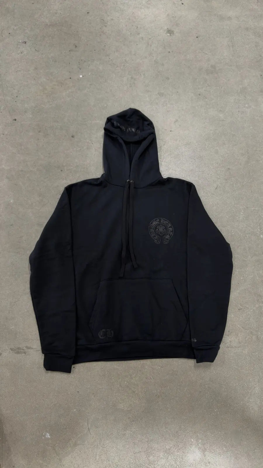 Cannes Exclusive Black Fleur Horseshoe Hoodie