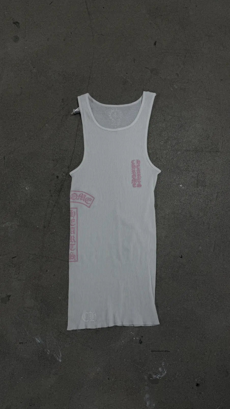 Chrome Hearts White T-Bar Script Rib Tank Top