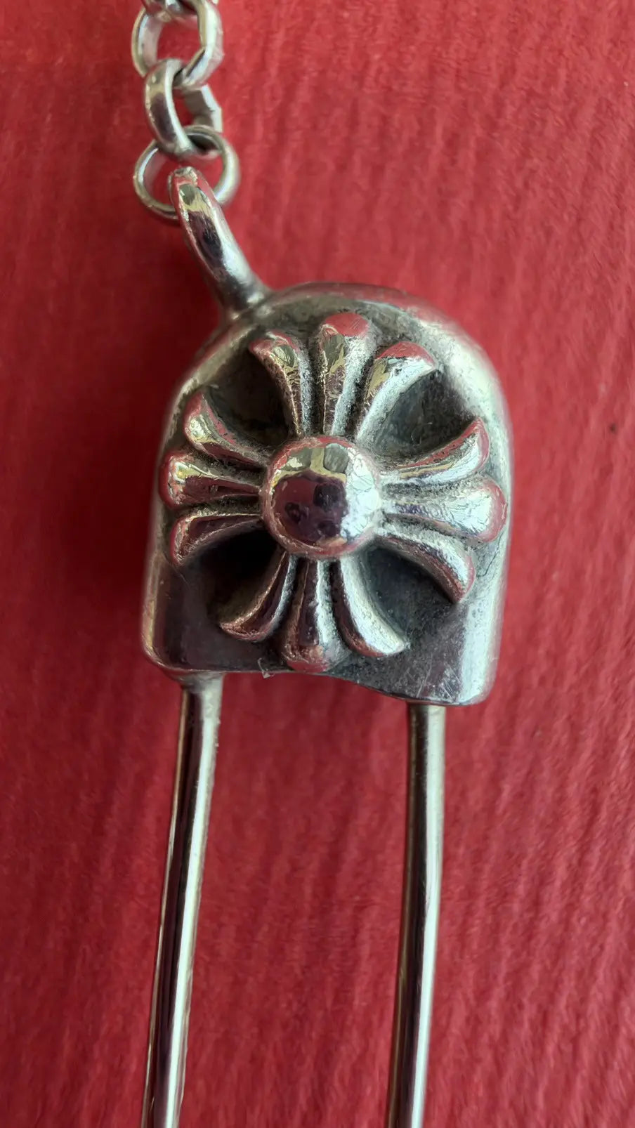 Chrome Hearts Safety Pin Pendant Chain Necklace Chrome Hearts