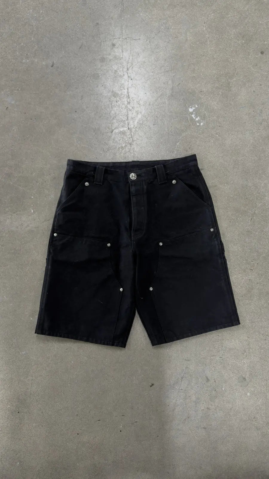 Chrome Hearts Double Knee Cross Patch Shorts