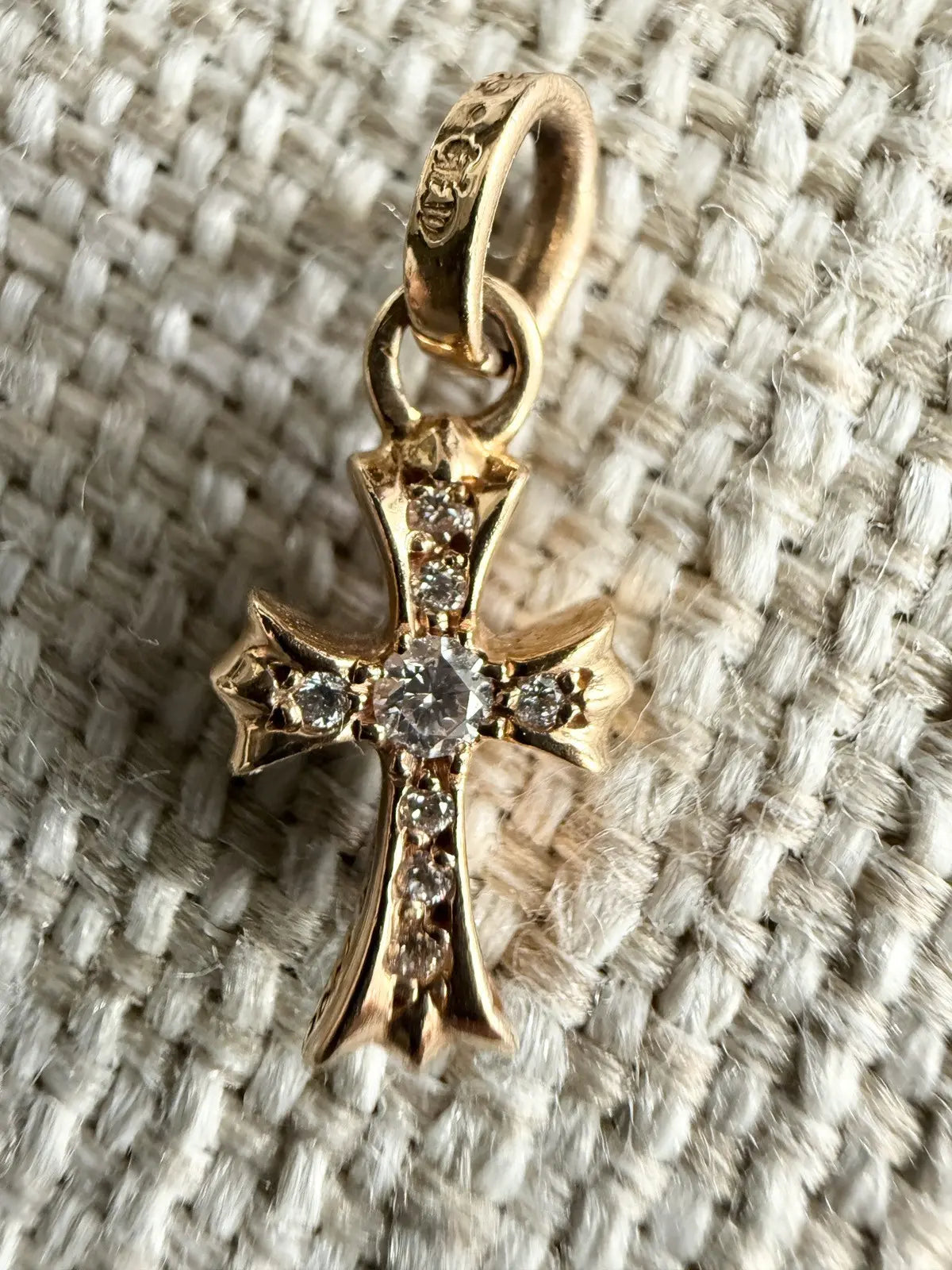 Chrome Hearts 22k Gold Diamonds Babyfat Pendant