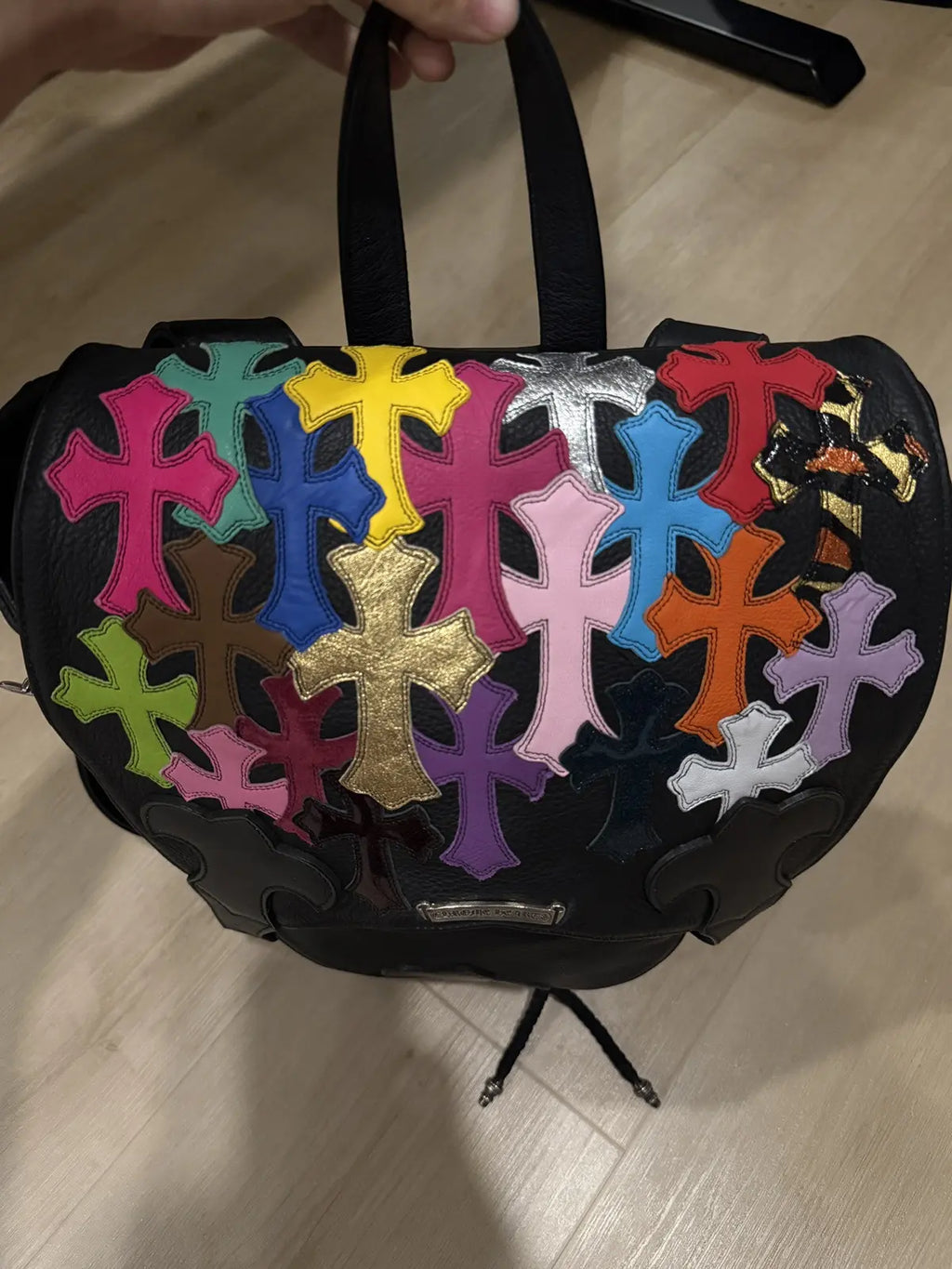 Chrome Hearts Multicolor Patch Leather Gunslinger Backpack