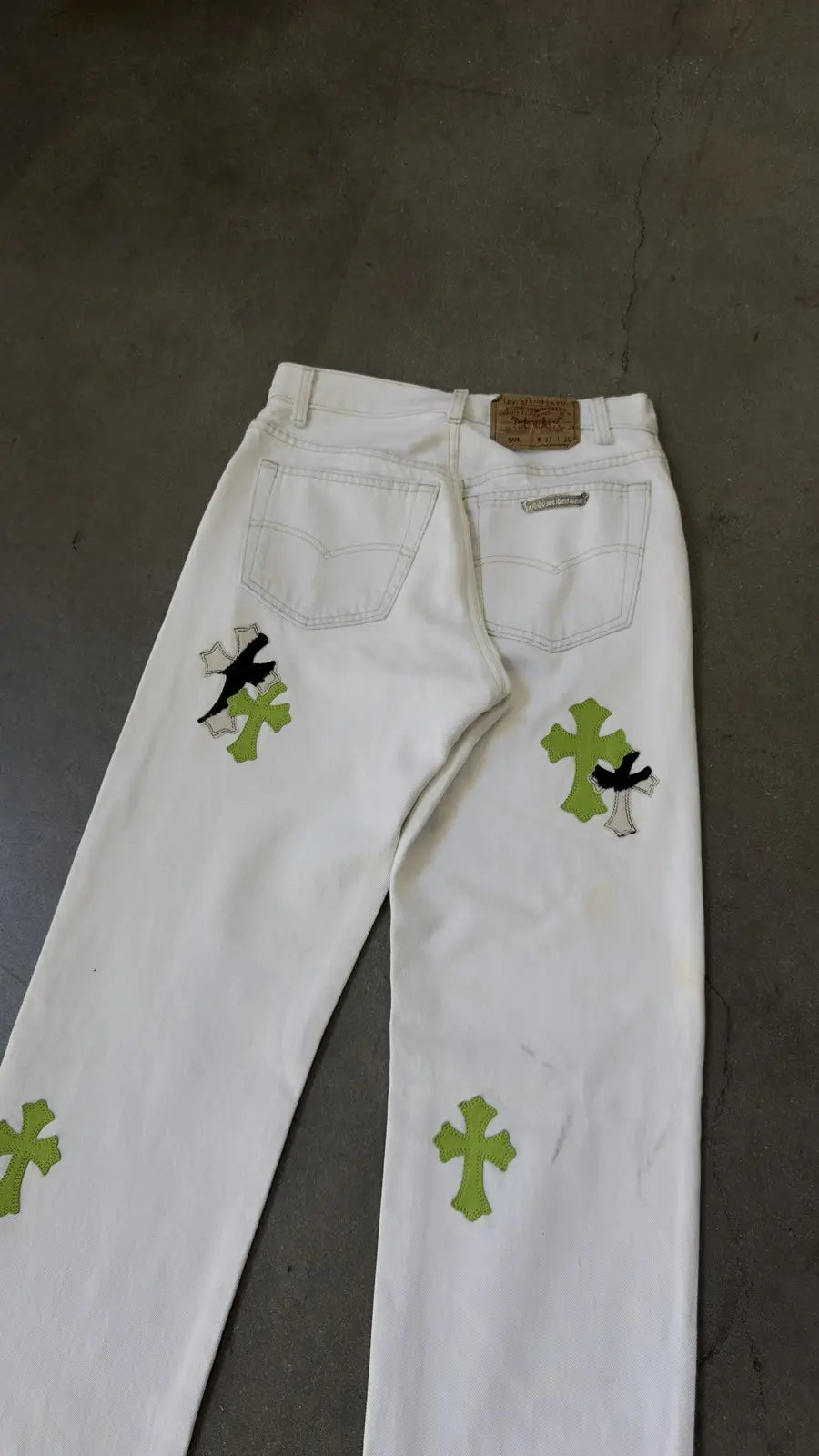 Chrome Hearts Levi's 501 Pony Hair Cross Patch Jean