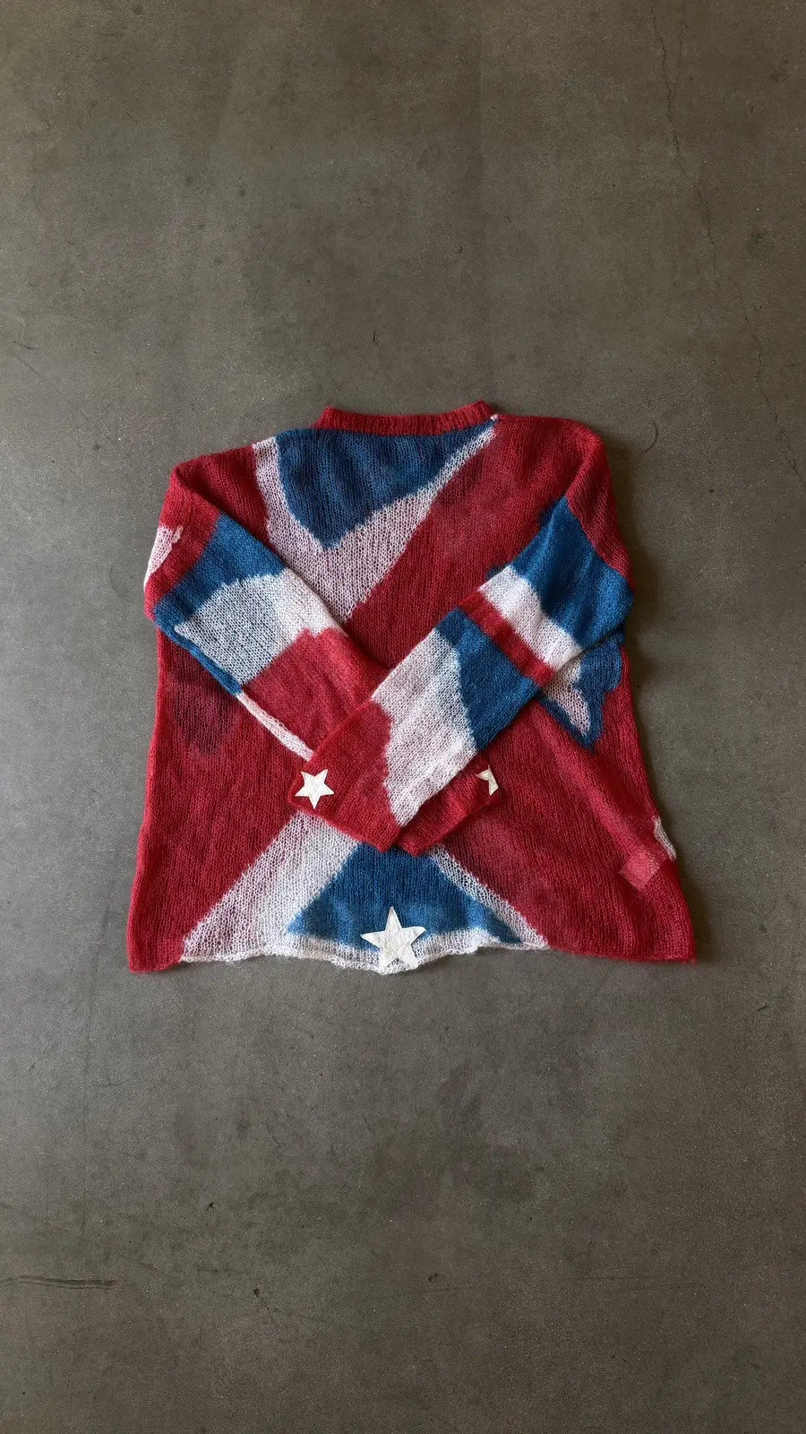 Chrome Hearts Oversized Red/White/Blue Mohair Sweater
