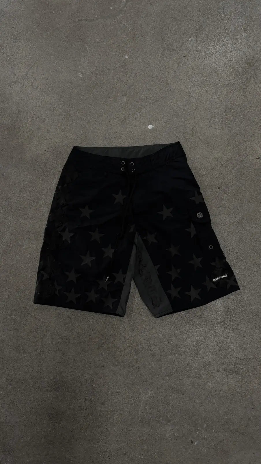 Chrome Hearts Black Star Cross Patch Swimshorts